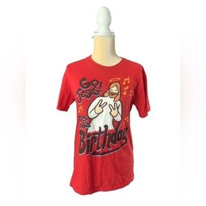 Go Jesus! It’s Your Birthday Red Short Sleeve Tshirt Size S